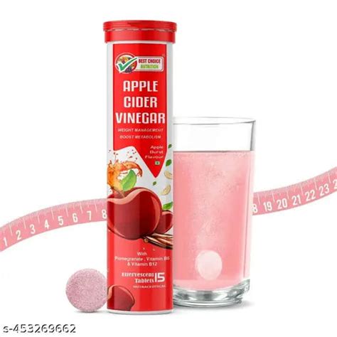 Apple Cider Vinegar Effervescent with mother for weight loss 15 tabs ...