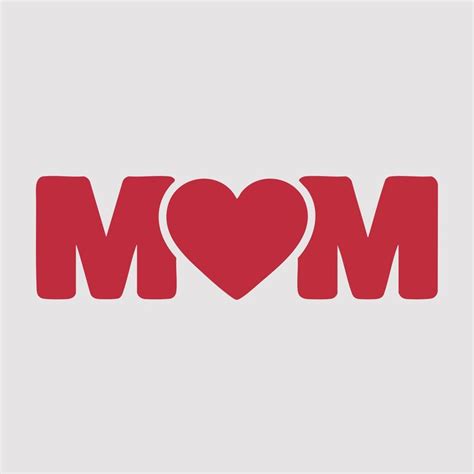 The word mom written in bold red letters the letter m is styled with a ...