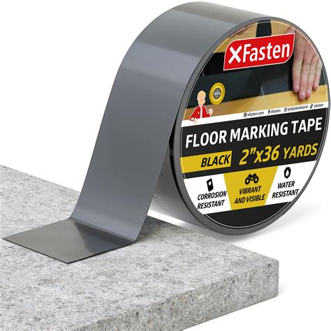 Snapklik.com : XFasten Vinyl Floor Tape Black, 2 Inch X 36 Yards, Gym ...