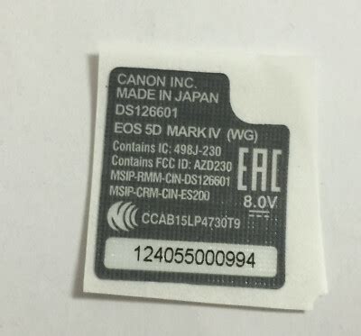 Image result for Canon Camera Serial Number