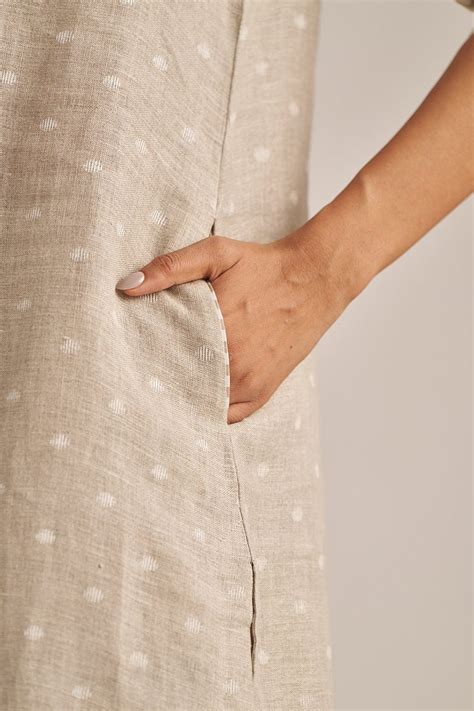 Undyed Natural Linen Hand-Printed Co-ord Set