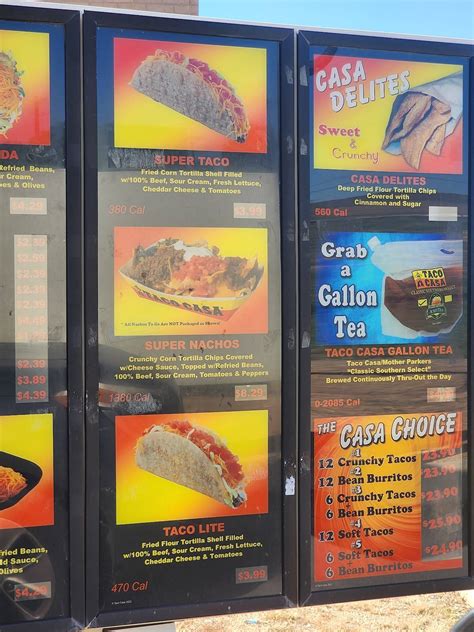 Menu at Taco Casa restaurant, Abilene, Buffalo Gap Rd
