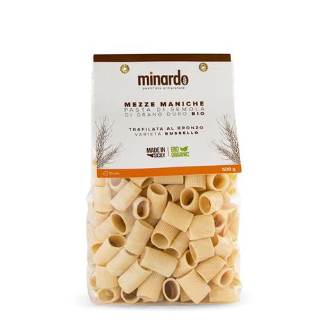 Mezze maniche - Organic durum wheat semolina pasta - 500 gr - Minardo ...