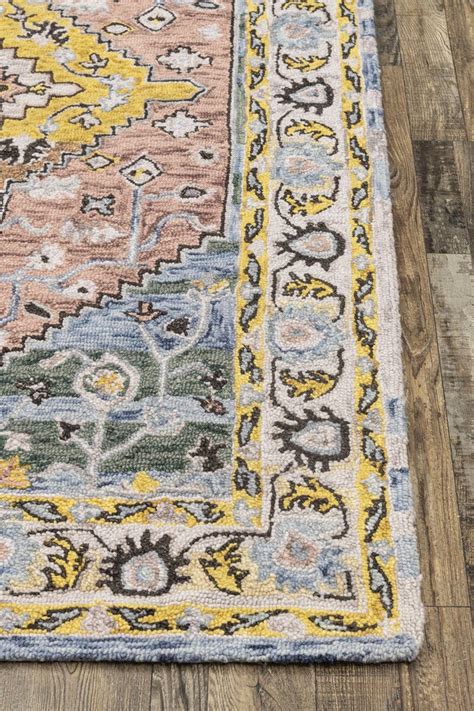 Buy Jaimak Pink Multi Hand Tufted Wool Carpet online at Saraf Furniture