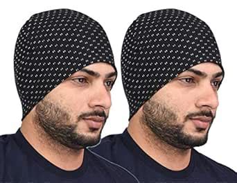 Buy SHAUN Men Cotton Lycra Skull Cap (Multicolor_Free Size) (Pack of 2 ...