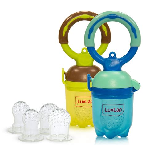 LuvLap Baby Food and Fruit Feeder Twin Pack with Three Feeder Sack ...