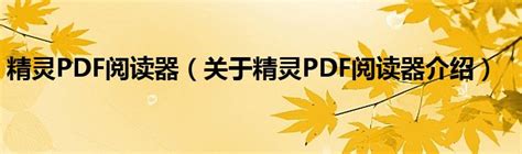 精灵PDF阅读器下载-精灵PDF阅读器绿色版下载-华军软件园