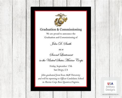 Buy Marine Corps Commissioning & Graduation Announcement, Printable ...
