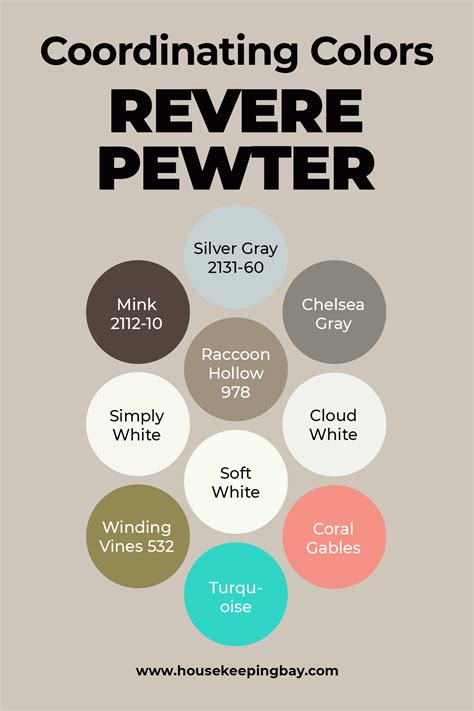 10 Coordinating Colors for Revere Pewter