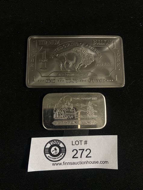 Western Minting 1 Oz Troy Silver .999 Fine Bar And Buffalo Fine ...