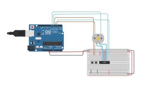 Circuit design Arduino controlling a DC Motor using H-BRIDGE - Tinkercad