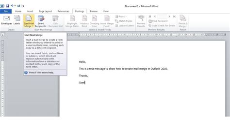 Image result for Microsoft 2010 Mail Merge Tutorial