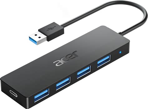 Acer USB Hub 4 Ports for Laptops, Multiple USB 3.0 Hub Extension ...