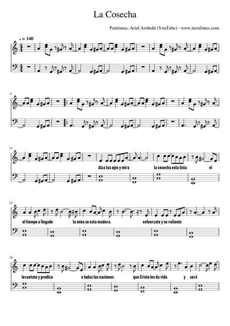 LA COSECHA - Marco Barrientos - Partitura Completa Piano Acordes ...