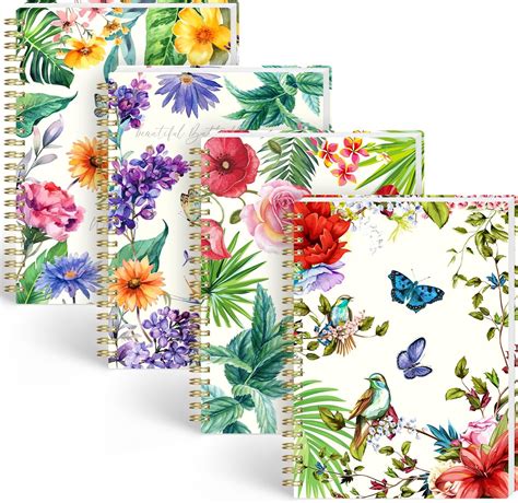 Amazon.com: HIBOX 4PCS Spiral Notebooks A5, 6.1 * 8.1 inches, 80 Sheets ...