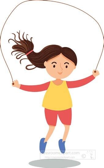Fitness and Exercise Clipart-girl having fun jumping rope skipping rope