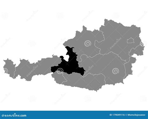 Location Map of Salzburg stock vector. Illustration of location - 179049116