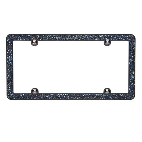 Auto Drive Black Iridescent Crushed Bling Metal License Plate Frame ...