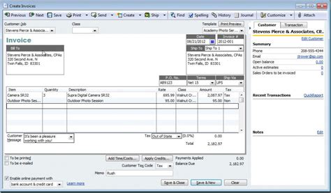 Image result for QuickBooks Invoice Example
