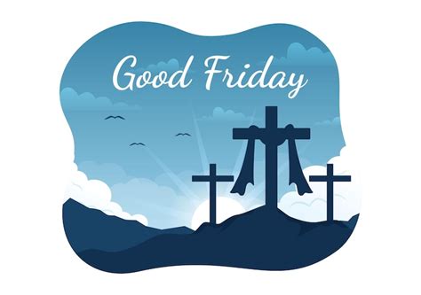 Happy good friday hand drawn illustration with christian holiday of ...