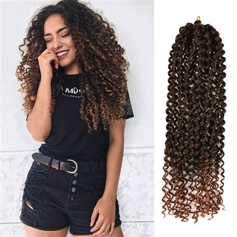 6 Packs Passion Twist Hair 18 Inch Water Wave Synthetic Braids Crochet ...