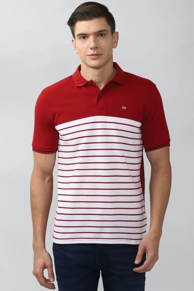 Buy Men White Stripe Polo Neck Collar T-shirt Online - 711162 | Peter ...