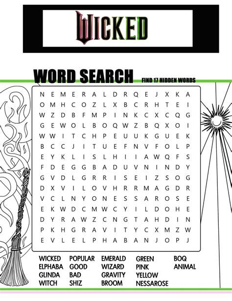 Wicked Movie Activity Sheets