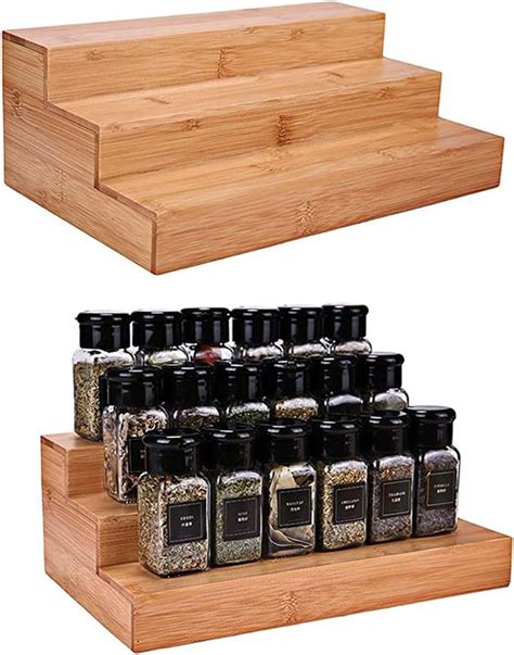 Buy VASIL MART Wood 3 Tiered Spice Rack, 3 Tier Spice Organizer for ...