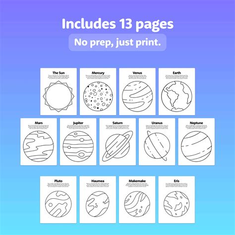 Dwarf Planets Coloring Pages Solar System Learning Packet