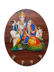 Wooden Key Holder Radha Krishna Rk-01 : Amazon.in: Home & Kitchen