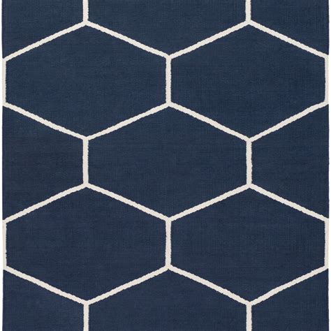 Handwoven Atrium Navy Cotton Rugs - Stylish Home Decor