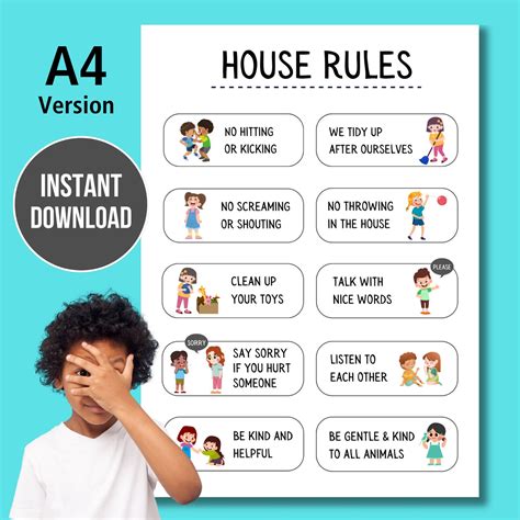 House Rules for Kids | Family House Rules | Easy-to-understand With ...