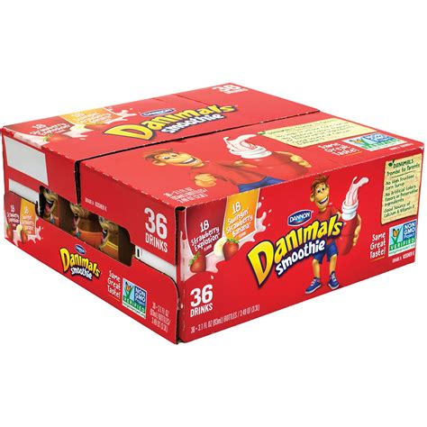 Dannon Danimals Explosion & Swingin' Strawberry Banana Smoothies, 36 ...