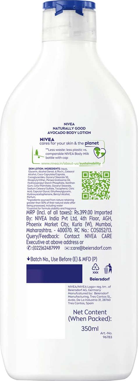 Buy NIVEA NATURALLY GOOD NATURAL AVOCADO BODY LOTION - 350 ML Online ...