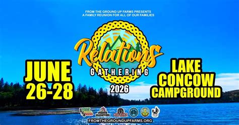 Relations Gathering 2026, Lake Concow Campground, Magalia, 26 June to ...