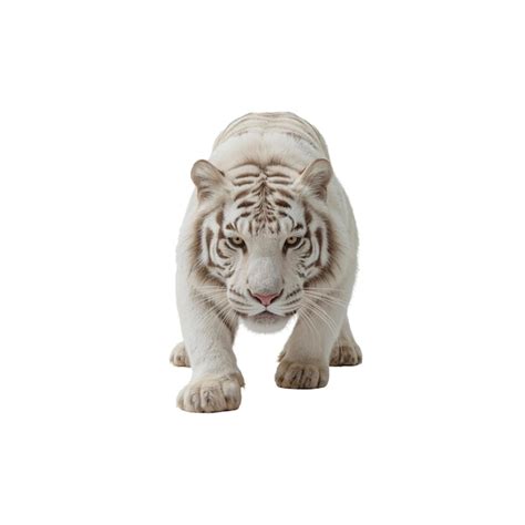 Majestic white tiger stalking towards the viewer | Premium AI-generated PSD