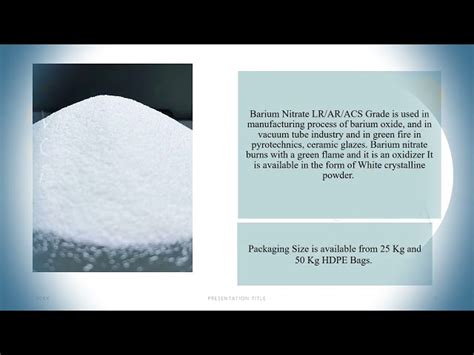 Nitrate - Barium Nitrate Powder Manufacturer from Hyderabad