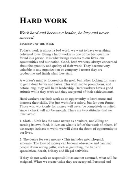 Image result for Hard Work Outline Example