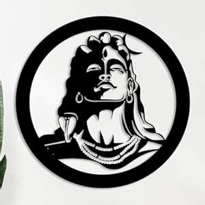 Lineshine Metal Wall Art Shiv Ji Adiyogi Shiva Sculpture For Home ...