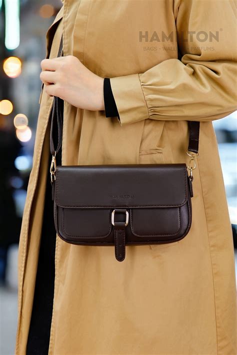 Dark brown leather shoulder bag online