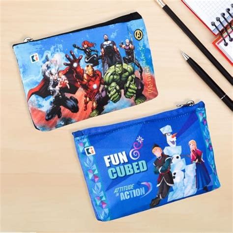 Kuber Industries Pack of 2 Pencil Pouch | Square Stationary Pouch | Pen ...