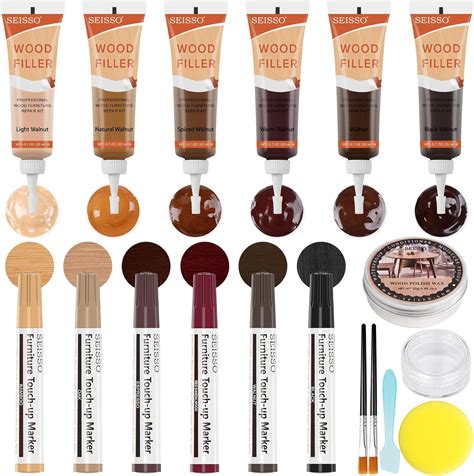 Amazon.com: Wood Furniture Repair Kit, 6 Colors Wood Filler Hardwood ...