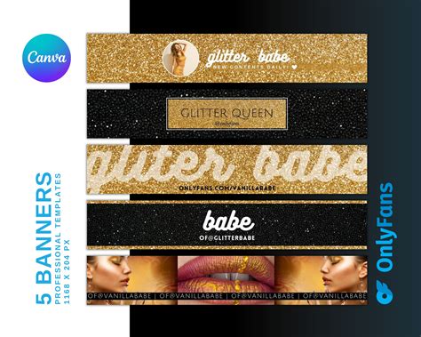 Onlyfans 5 Small Banners Template Bundle | for Fansly, Niteflirt, Adult ...
