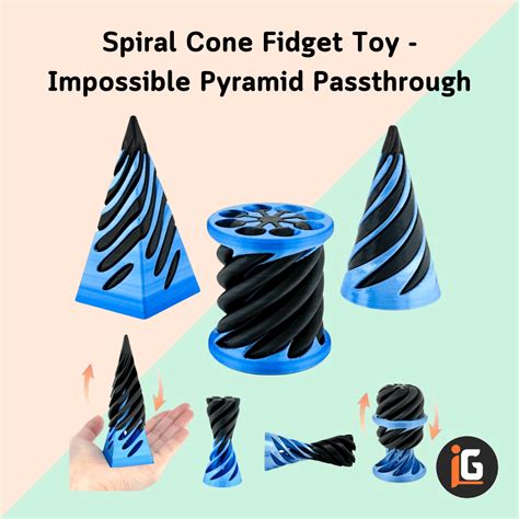 Spiral Cone Fidget Toy - Impossible Pyramid Passthrough