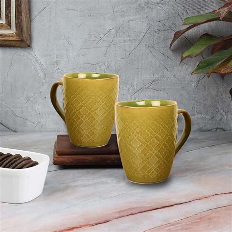 Buy SB Green Textured Ceramic Coffee Mugs | Milk Mug | Coffee Cups ...