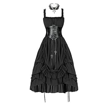 Buy Teyujosem Women's Steampunk Dress Renaissnace Victorian High Low ...