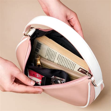 Peachy Glam Half Moon Bag Online - Premium Shoulder Bag | Nestasia