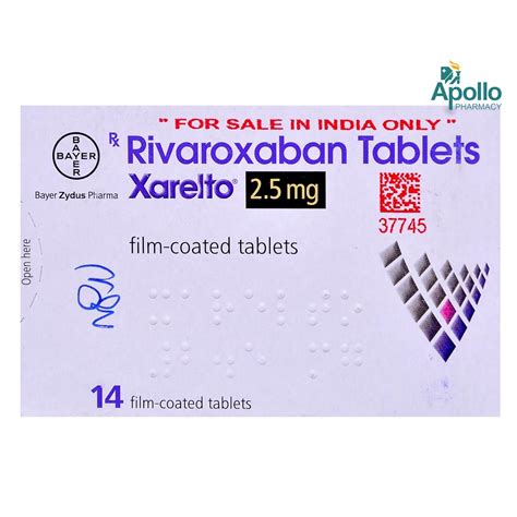 Xarelto 2.5 mg Tablet | Uses, Side Effects, Price | Apollo Pharmacy