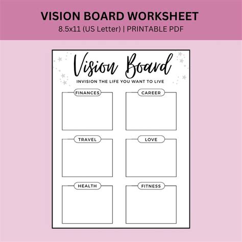 Image result for Vision Board Worksheet