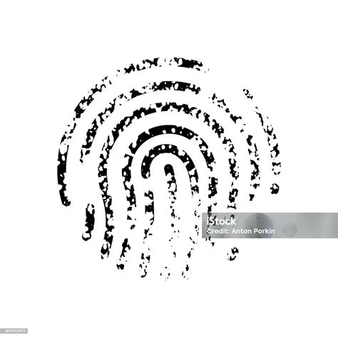 Biometric Identification Silhouette Icon Finger Print Pictogram Unique ...